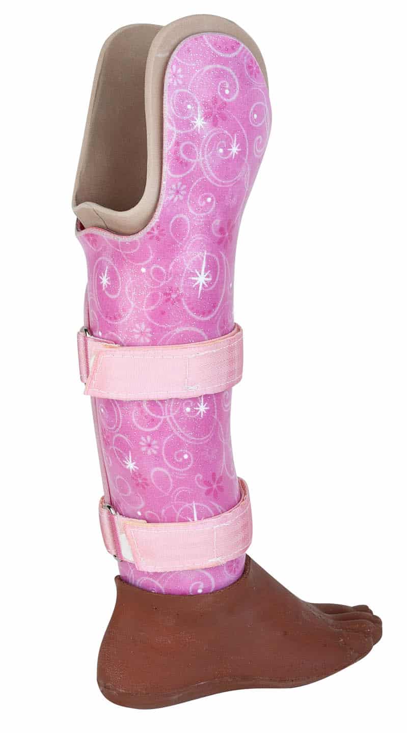 Orthomerica Prosthetic Leg and Foot, pink with brown foot