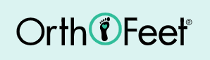Orthofeet Logo it has a picture of a foot in the second O
